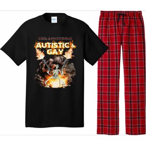 Autistic And Gay Skeleton Cursed Autism Meme Gift Pajama Set