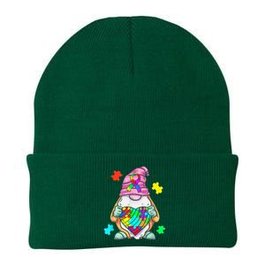 Autism Awareness Gnome Hugging Heart Acceptance Wo kid Knit Cap Winter Beanie