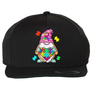 Autism Awareness Gnome Hugging Heart Acceptance Wo kid Wool Snapback Cap