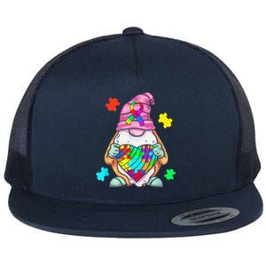 Autism Awareness Gnome Hugging Heart Acceptance Wo kid Flat Bill Trucker Hat