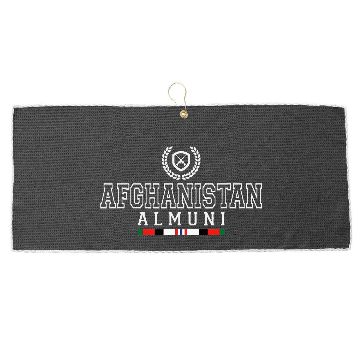 Afghanistan Alumni Gwot Oef Veteran Large Microfiber Waffle Golf Towel