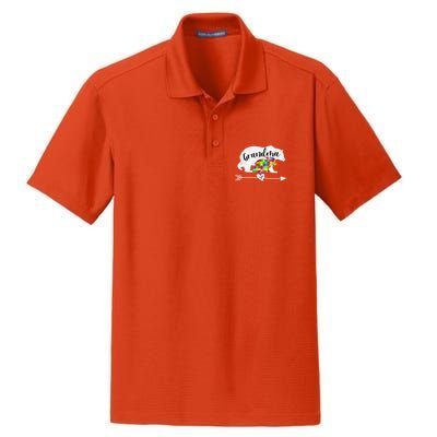 Autism Awareness Grandma Bear Support Autistic Women Dry Zone Grid Polo