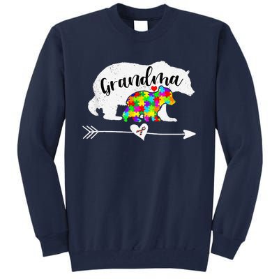 Autism Awareness Grandma Bear Support Autistic Women Tall Sweatshirt