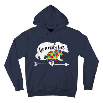 Autism Awareness Grandma Bear Support Autistic Women Tall Hoodie