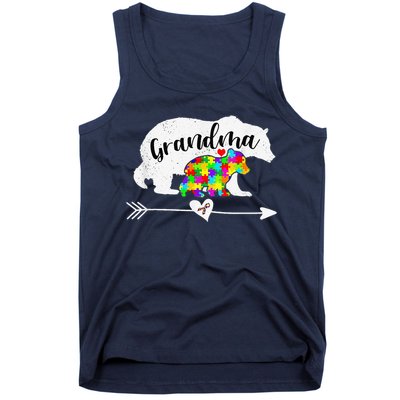 Autism Awareness Grandma Bear Support Autistic Women Tank Top