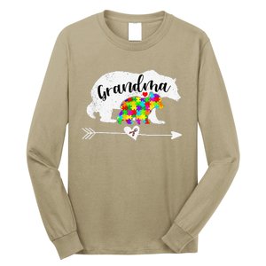 Autism Awareness Grandma Bear Support Autistic Women Long Sleeve Shirt