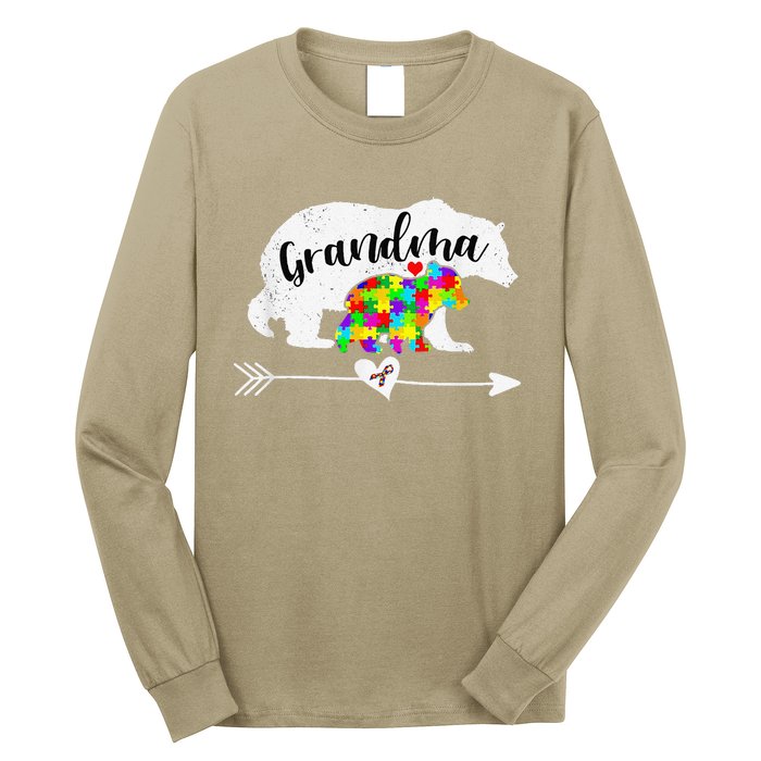 Autism Awareness Grandma Bear Support Autistic Women Long Sleeve Shirt