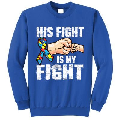 Autism Awareness Gift Autism Mom Dad His Fight Is My Fight Gift Sweatshirt