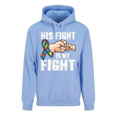 Autism Awareness Gift Autism Mom Dad His Fight Is My Fight Gift Unisex Surf Hoodie