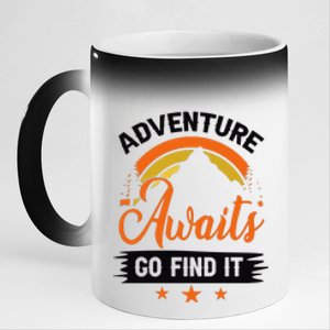 Adventure Awaits Go Find It For Camping Lover 11oz Black Color Changing Mug