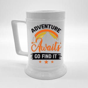 Adventure Awaits Go Find It For Camping Lover Beer Stein