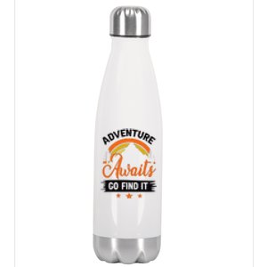 Adventure Awaits Go Find It For Camping Lover Stainless Steel Insulated Water Bottle