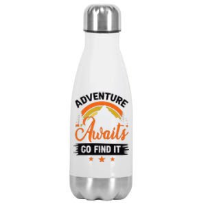 Adventure Awaits Go Find It For Camping Lover Stainless Steel Insulated Water Bottle