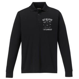 Alien Abduction Get In Loser Ufo Performance Long Sleeve Polo