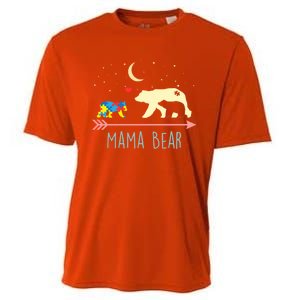 Autism Awareness Gift Mama Bear With 2 Cubs Gift Great Gift Cooling Performance Crew T-Shirt