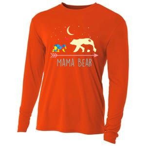 Autism Awareness Gift Mama Bear With 2 Cubs Gift Great Gift Cooling Performance Long Sleeve Crew