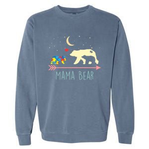 Autism Awareness Gift Mama Bear With 2 Cubs Gift Great Gift Garment-Dyed Sweatshirt