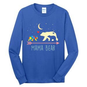 Autism Awareness Gift Mama Bear With 2 Cubs Gift Great Gift Tall Long Sleeve T-Shirt