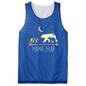 Autism Awareness Gift Mama Bear With 2 Cubs Gift Great Gift Mesh Reversible Basketball Jersey Tank