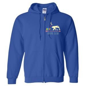 Autism Awareness Gift Mama Bear With 2 Cubs Gift Great Gift Full Zip Hoodie