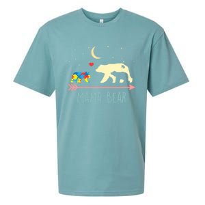 Autism Awareness Gift Mama Bear With 2 Cubs Gift Great Gift Sueded Cloud Jersey T-Shirt