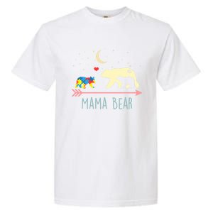 Autism Awareness Gift Mama Bear With 2 Cubs Gift Great Gift Garment-Dyed Heavyweight T-Shirt