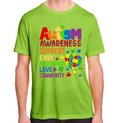 Autism Awareness Gift Support Care Acceptance Ally Gift Adult ChromaSoft Performance T-Shirt