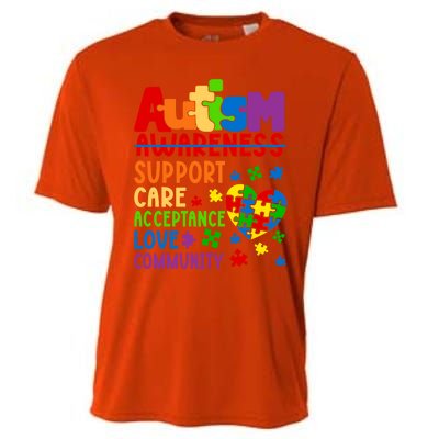 Autism Awareness Gift Support Care Acceptance Ally Gift Cooling Performance Crew T-Shirt