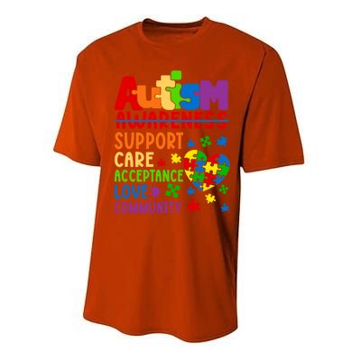 Autism Awareness Gift Support Care Acceptance Ally Gift Performance Sprint T-Shirt