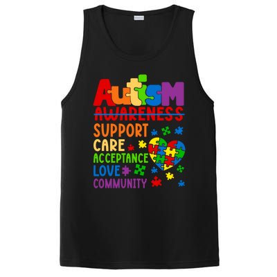 Autism Awareness Gift Support Care Acceptance Ally Gift PosiCharge Competitor Tank