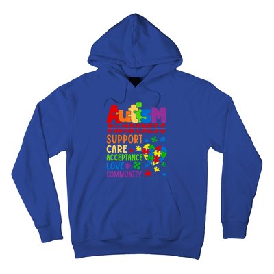 Autism Awareness Gift Support Care Acceptance Ally Gift Hoodie