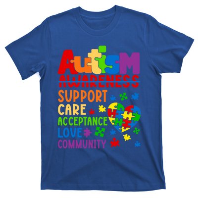 Autism Awareness Gift Support Care Acceptance Ally Gift T-Shirt