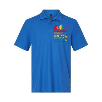 Autism Awareness Gift Support Care Acceptance Ally Gift Softstyle Adult Sport Polo