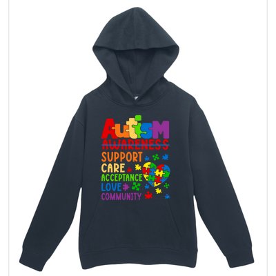 Autism Awareness Gift Support Care Acceptance Ally Gift Urban Pullover Hoodie