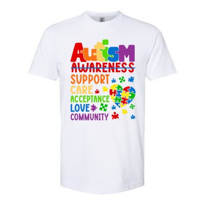 Autism Awareness Gift Support Care Acceptance Ally Gift Softstyle® CVC T-Shirt