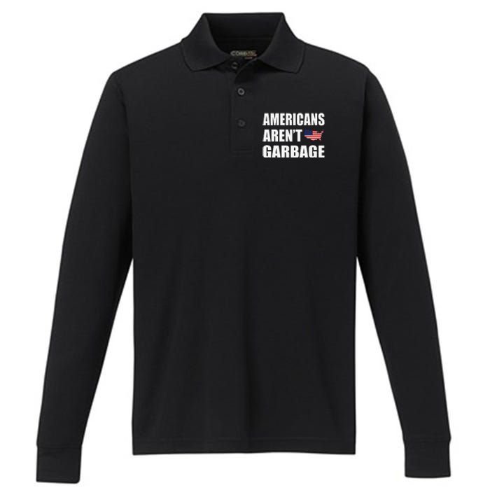 Americans Arent Garbage Trump 2024 Trump Supporters Performance Long Sleeve Polo