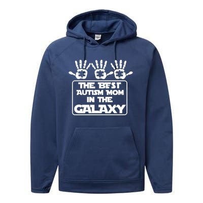 Autism Awareness Gift For Best In The Galaxy Autism Mom Gift Performance Fleece Hoodie