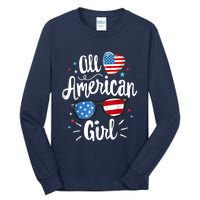 All American Girl Wo American Flag 4th of July Patriotic Tall Long Sleeve T-Shirt