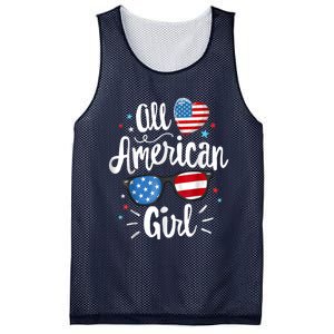 All American Girl Wo American Flag 4th of July Patriotic Mesh Reversible Basketball Jersey Tank