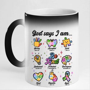 Autism Awareness God Says I Am 11oz Black Color Changing Mug