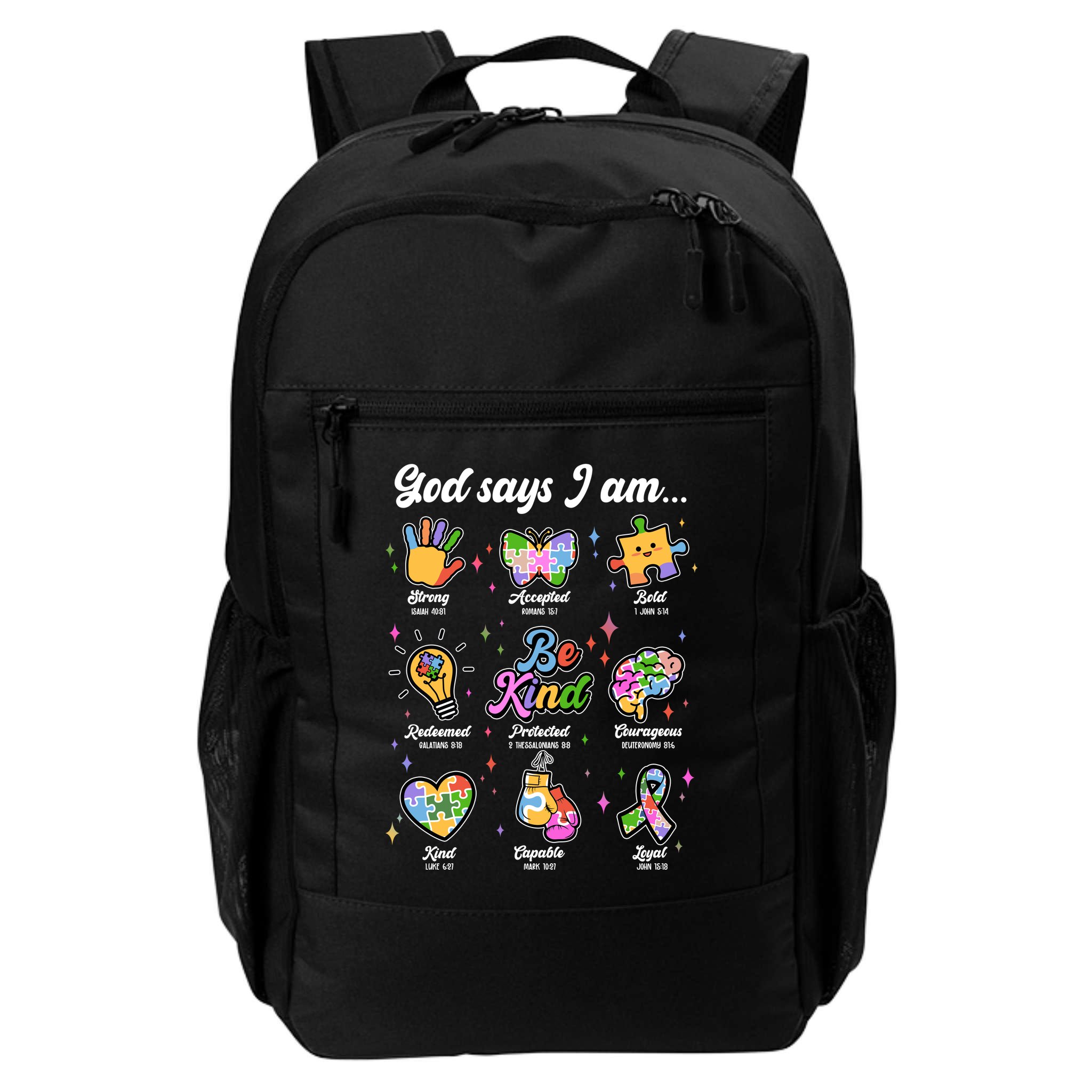 Autism Awareness God Says I Am Backpack