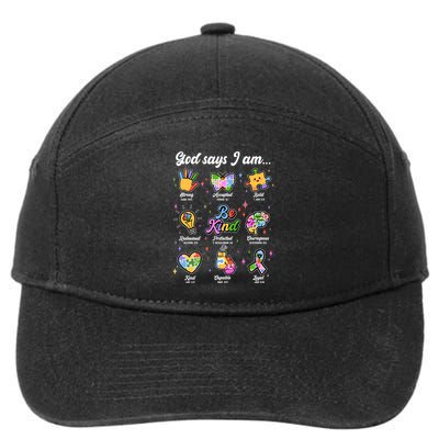 Autism Awareness God Says I Am 7-Panel Snapback Hat