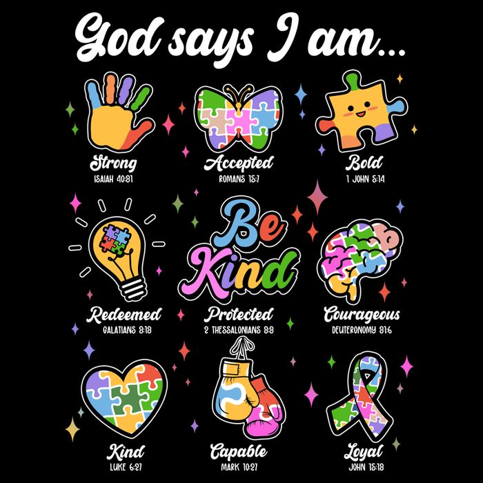 Autism Awareness God Says I Am Drawstring Bag