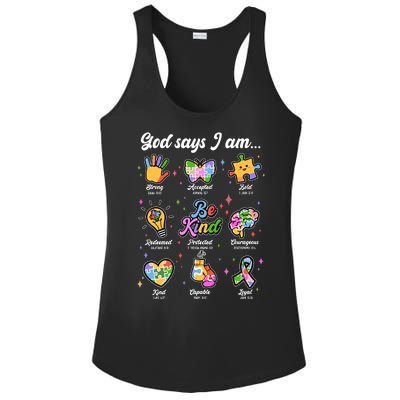 Autism Awareness God Says I Am Ladies PosiCharge Competitor Racerback Tank