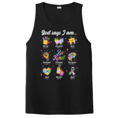 Autism Awareness God Says I Am PosiCharge Competitor Tank