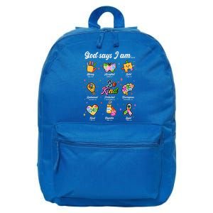 Autism Awareness God Says I Am 16 in Basic Backpack