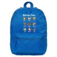 Autism Awareness God Says I Am 16 in Basic Backpack
