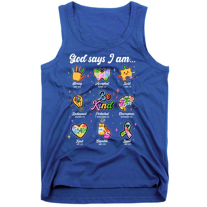 Autism Awareness God Says I Am Tank Top