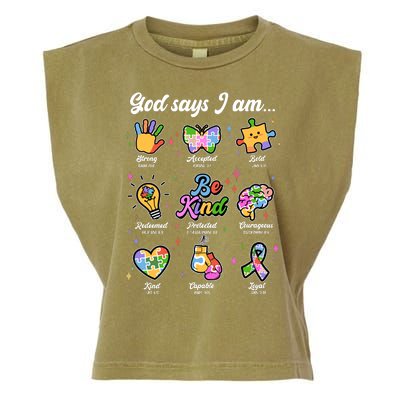 Autism Awareness God Says I Am Garment-Dyed Women's Muscle Tee