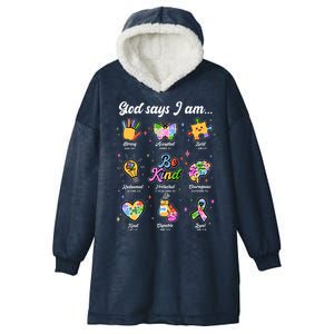 Autism Awareness God Says I Am Hooded Wearable Blanket